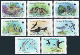 Antigua 1005-1012, MNH. Michel 1010-1017. WWF 1987. Marine Life. Birds. - Antigua And Barbuda (1981-...)