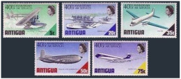Antigua 232-236, Hinged. Michel 221-225. Air Services, 40th Ann. 1970. Planes. - Antigua En Barbuda (1981-...)