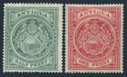 Antigua 31-32, Hinged. Michel 26-27. Seal Of The Colony, 1908. - Antigua Et Barbuda (1981-...)