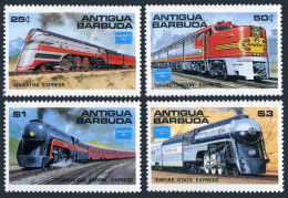 Antigua 934-937, MNH. Michel 912-915. AMERIPEX-1986: Trains. - Antigua Und Barbuda (1981-...)