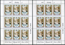 Antigua 584-585 Sheets,386,MNH.Mi 589-590,Bl.50. Queen Mother Elizabeth,80,1980. - Antigua Und Barbuda (1981-...)