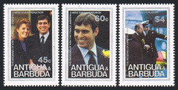 Antigua 939-941,MNH. Mi 949-951. Wedding Of Prince Andrew & Sarah Ferguson,1986. - Antigua Und Barbuda (1981-...)