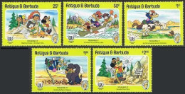 Antigua 890-894,MNH.Michel 899-903. Disney Characters In Roughing It.Mark Twain. - Antigua Y Barbuda (1981-...)