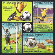 Antigua 915-918, 919, MNH. Michel 925-928,Bl.106. World Soccer Cup Mexico-1986. - Antigua Et Barbuda (1981-...)