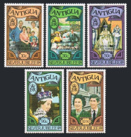 Antigua 477-481,482,MNH.Mi 473-477,Bl.31. Queen Elizabeth II,Royal Visit 1977. - Antigua En Barbuda (1981-...)