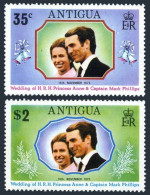 Antigua 321-322a,MNH.Mi 310-311,Bl.10. Wedding 1973.Princess Anne,Mark Phillips. - Antigua En Barbuda (1981-...)