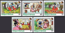 Antigua 896-900, MNH. Disney Characters. Brothers Grimm, 1985. - Antigua Et Barbuda (1981-...)