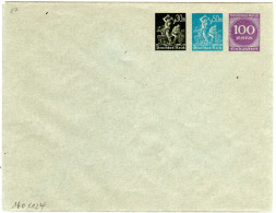 DR, Ungebr. 30+50+100 Mk. Privatganzsache Umschlag Im Format 160x124 Mm - Briefe U. Dokumente