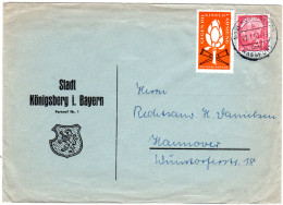 BRD 1957, 20 Pf. U. Kinderlähmumg-Vignette Auf Gemeinde Brief V. Königsberg Bay. - Covers & Documents