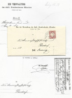 Bayern 1883, Brief M. 10 Pf. V. München VIII2 M. Innen Angeh. Postschein Anzing - Briefe U. Dokumente