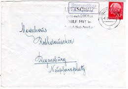 BRD 1958, Landpost Stpl. UNTERGRASSLFING über Regensburg Auf Brief M. 20 Pf. - Cartas & Documentos