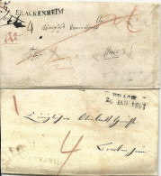 Württemberg 1842, L1 BRACKENHEIM U. Innen L2 URACH Auf 2mal Verwendetem Brief - Precursores