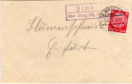DR 1935, Landpost Stpl. ZINDEL über Brieg (Bz. Breslau) Auf Brief M. 12 Pf. - Storia Postale