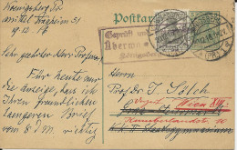 DR 1916, Ganzsache M. Zustzfrankatur V. Königsberg N. Österreich. Zensur. - Storia Postale