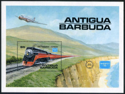 Antigua 938,MNH.Michel 916 Bl.110. AMERIPEX-1986.Train. - Antigua En Barbuda (1981-...)