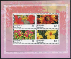 Antigua 2955,2957 Sheets,MNH. Flowers 2007:Canna,Hibiscus,Gazaria Rigens. - Antigua Und Barbuda (1981-...)