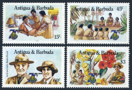 Antigua 881-884,885, MNH. Mi 885-888, Bl.98. Girl Guides-75,1985. Birds,flowers. - Antigua En Barbuda (1981-...)