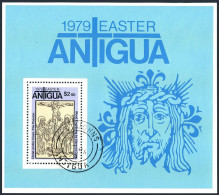 Antigua 536, CTO. Mi 537 Bl.41. Easter-1979. Wood Engraving By Albrecht Durer. - Antigua En Barbuda (1981-...)