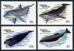 Antigua 703-706,MNH.Michel 714-717. Battlenose Dolphin,Finback Whale,1983. - Antigua Und Barbuda (1981-...)