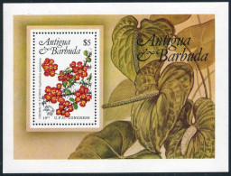 Antigua 759,MNH.Michel 765 Bl.76. 19th Congress UPU-110,1984.Local Flowers. - Antigua And Barbuda (1981-...)