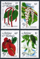 Antigua 755-758,759,MNH.Michel 761-764,765 Bl.76. Congress UPU-110.Local Flowers - Antigua En Barbuda (1981-...)