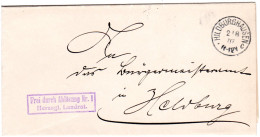 DR 1907, Frei Durch Ablösung No.1 Herzogl. Landrat Auf Brief V. Hildburghausen - Covers & Documents