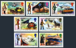 Antigua 334-340, MNH. Mi 323C-329C. UPU-100, 1974. Mailmen, Coach, Helicopter, - Antigua Et Barbuda (1981-...)