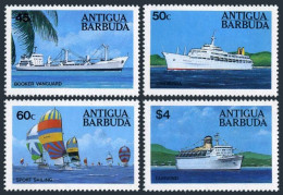 Antigua 745-748,749,MNH.Michel 756-759,Bl.75. Ship 1984.Booker Vanguard,Canberra - Antigua Y Barbuda (1981-...)