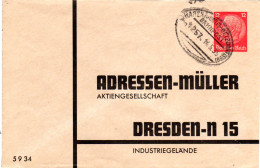 DR 1935, 12 Pf. Hindenburg Privatganzsache M. Bahnpoststempel Hagen-Betzdorf - Covers & Documents