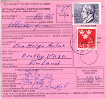 Schweden 1972, 2 Kr.+50 öre Auf Internat. Postanweisung V. Järpälla N. Finnland - Autres & Non Classés