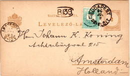 Ungarn 1890, 3 K. Zusatzfr. Auf 2 K. Ganzsache V. Budapest N. NL - Otros & Sin Clasificación