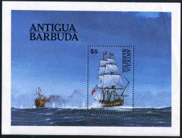 Antigua 749, MNH. Michel 760 Bl.75. Ship MAN-OF-WAR, 1984. - Antigua En Barbuda (1981-...)