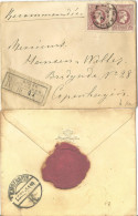 Griechenland 1899, Paar 25 C. Auf Reko Brief M. Royalem Siegel N. Dänemark - Altri & Non Classificati