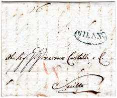Lombardei 1808, Ovalstpl. MILANO Auf Porto Brief N. Schwyz, Schweiz - Sin Clasificación
