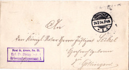 DR 1904, Frei Lt. Avers No. 21 Erbschaftssteueramt Auf Brief V. Hannover - Covers & Documents
