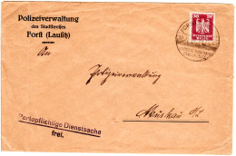 DR 1924, EF 30 Pf. Auf Portopfl. Dienstsache Der Polizeiverwaltung Forst - Briefe U. Dokumente
