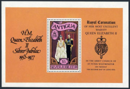 Antigua 464, MNH. Michel 458 Bl.28. Reign Of Queen Elizabeth II-25th Ann. 1977. - Antigua Y Barbuda (1981-...)