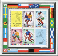 Antigua 348a Sheet, MNH-waved. Michel Bl.15. Soccer World Cup Munich-1974. - Antigua En Barbuda (1981-...)