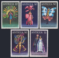 Antigua 472-476,476a Sheet,MNH.Michel 466-470,Bl.30 Carnival 1977,Costumes. - Antigua En Barbuda (1981-...)