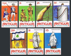 Antigua 423-430,MNH.Mi 417-423,Bl.24. American Bicentennial,1976.Infantry,Ships, - Antigua Y Barbuda (1981-...)