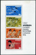 Antigua 437a Sheet, MNH. Mi Bl.25. Olympics Montreal-1976. Swimming, Bicycling, - Antigua Und Barbuda (1981-...)