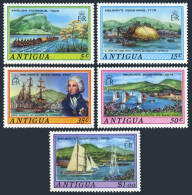 Antigua 369-373,373a Sheet,MNH. Nelsons Dockyard,1975.War Canoe,Sailing Ship, - Antigua Und Barbuda (1981-...)