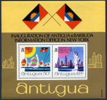 Antigua 303a Sheet,MNH.Michel Bl.6. Racing Yachts,Statue Of Liberty,1972. - Antigua And Barbuda (1981-...)