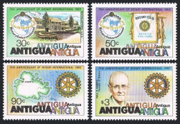 Antigua 579-582,lightly Hinged. Rotary Intl-75,1980.Map.Paul Harris,Headquarters - Antigua En Barbuda (1981-...)