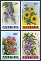 Antigua 519-522,523, MNH. Mi 520-523,Bl.38. Flowers 1978. Wreath, Hibiscus Rose. - Antigua Y Barbuda (1981-...)