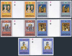 Antigua 508-512 Gutter, MNH. Michel 504a-508a. QE II Coronation-25, 1978. - Antigua Y Barbuda (1981-...)