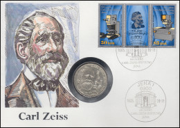 Numisbrief Carl Zeiss, 10 DM Silber / ZD DDR, ESST Jena 16.05.1989 - Numismatische Enveloppen