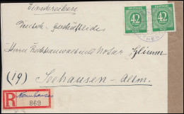 930 MeF Auf R-Briefstück Not-R-Zettel Nennhausen, LANDIN über RATHENOW 23.4.46 - Afgestempeld