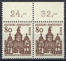 249 Bauwerke Klein 80 Pf Paar OR ** Postfrisch - Unused Stamps