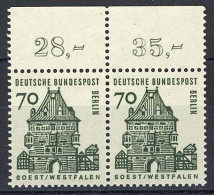248 Bauwerke Klein 70 Pf Paar OR ** Postfrisch - Unused Stamps